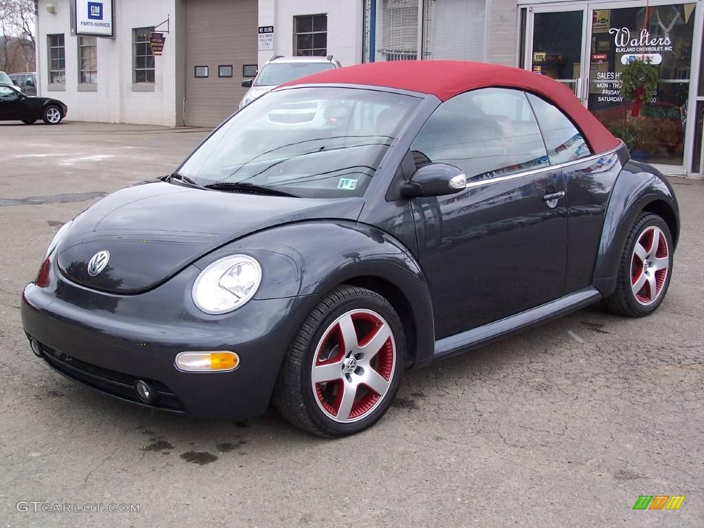 2005 New Beetle Dark Flint Edition Convertible - Dark Flint Metallic / Bordeaux Red photo #42