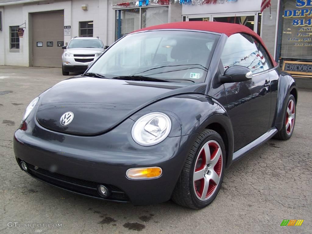 2005 New Beetle Dark Flint Edition Convertible - Dark Flint Metallic / Bordeaux Red photo #44