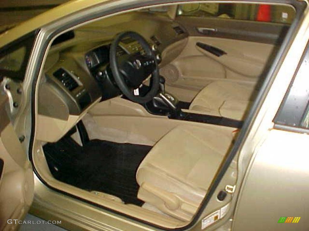 2007 Civic LX Sedan - Borrego Beige Metallic / Ivory photo #10