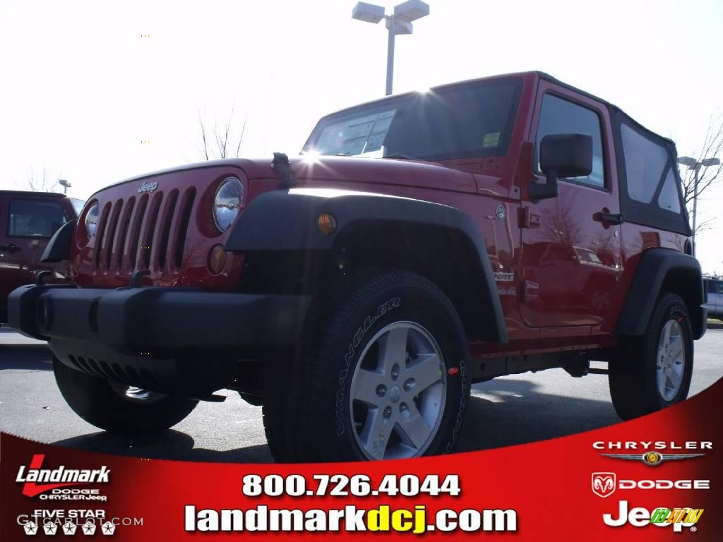 2010 Wrangler Sport 4x4 - Flame Red / Dark Slate Gray/Medium Slate Gray photo #1