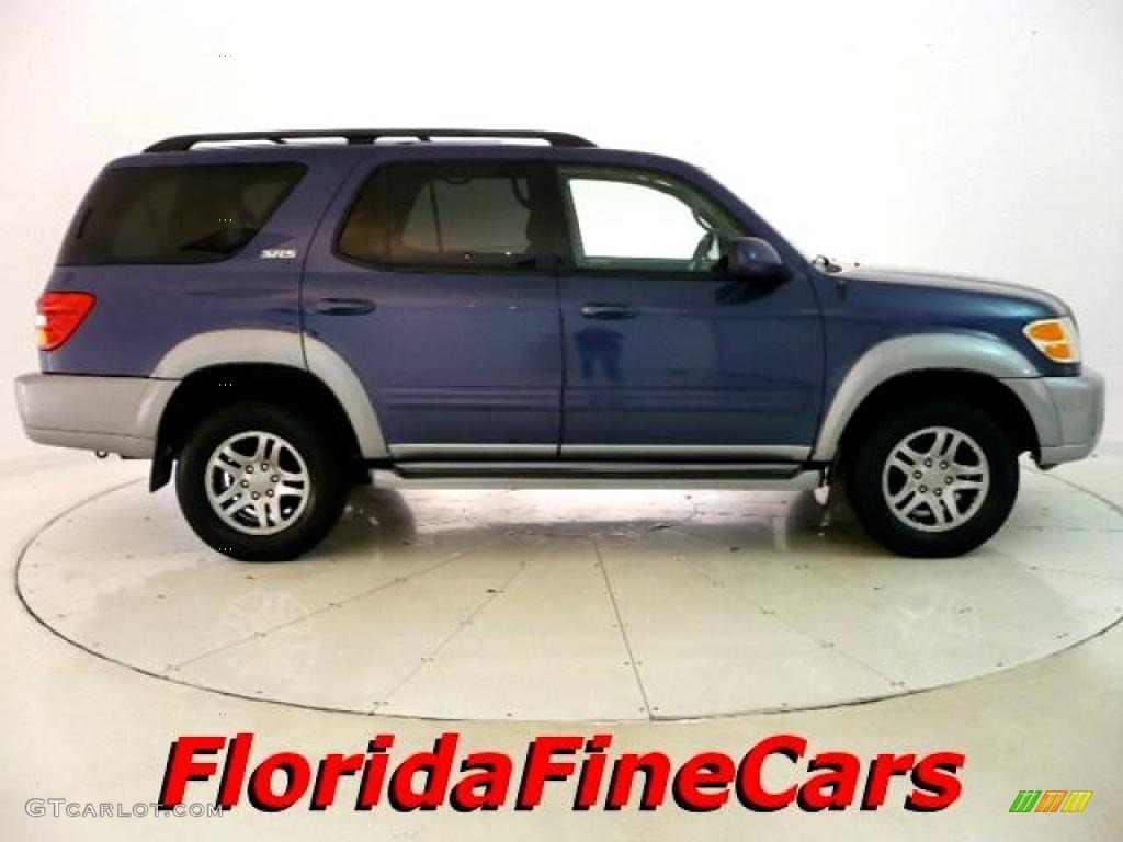 2003 Sequoia SR5 4WD - Blue Marlin Pearl / Charcoal photo #4