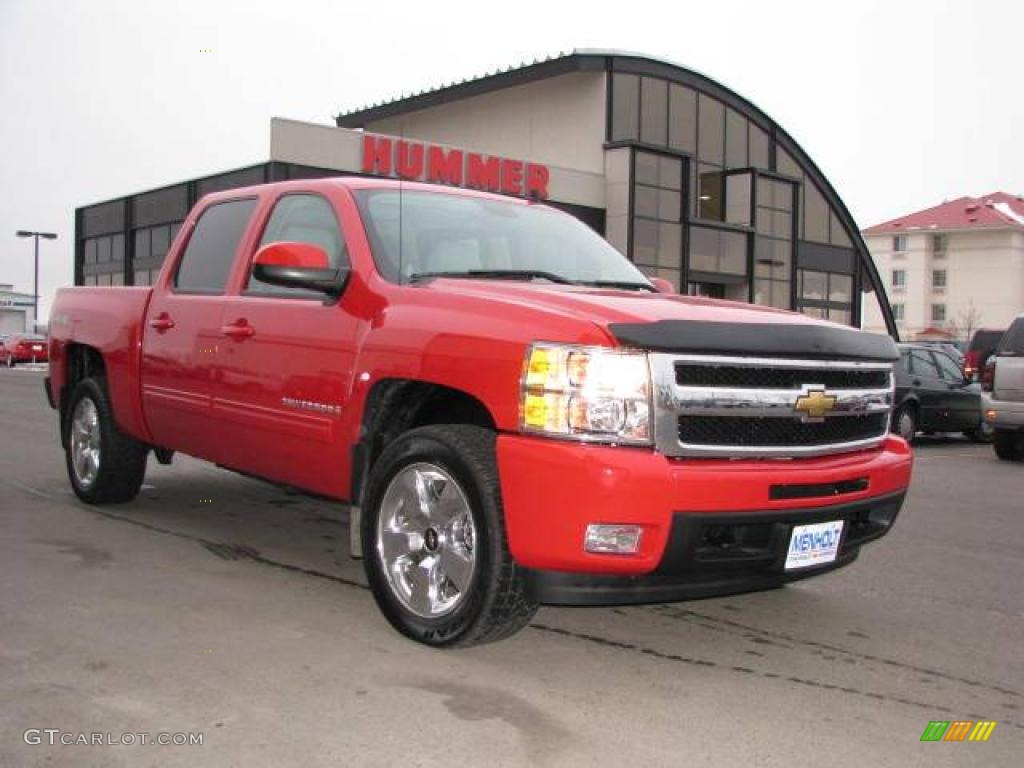 2009 Silverado 1500 LTZ Crew Cab 4x4 - Victory Red / Light Titanium photo #3