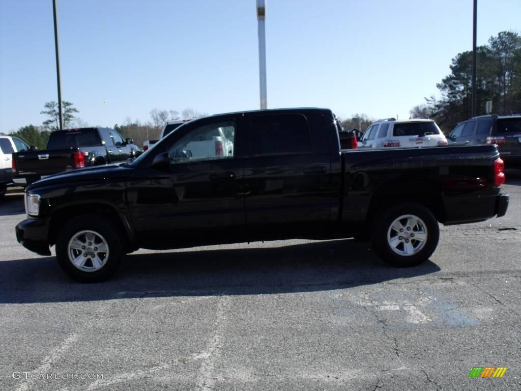 2008 Dakota SLT Crew Cab - Brilliant Black / Dark Slate Gray/Medium Slate Gray photo #5