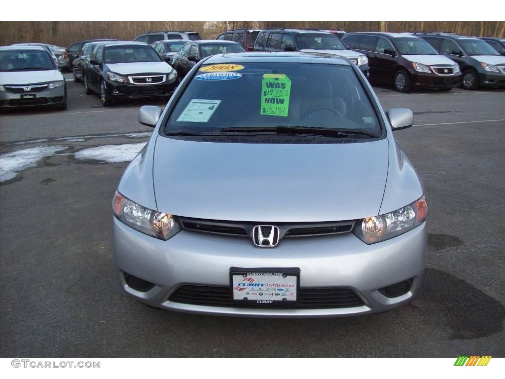 2008 Civic EX-L Coupe - Alabaster Silver Metallic / Gray photo #3