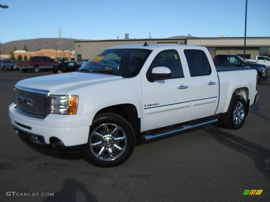 2008 Sierra 1500 Denali Crew Cab AWD - Polar White / Ebony photo #1
