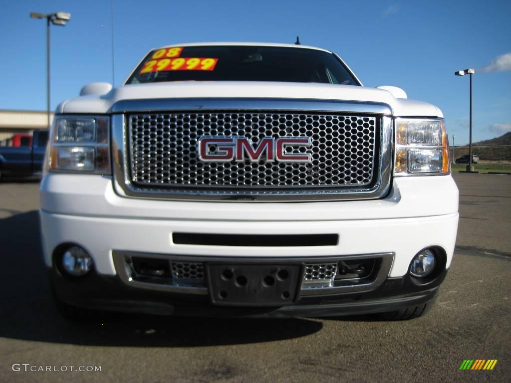 2008 Sierra 1500 Denali Crew Cab AWD - Polar White / Ebony photo #3