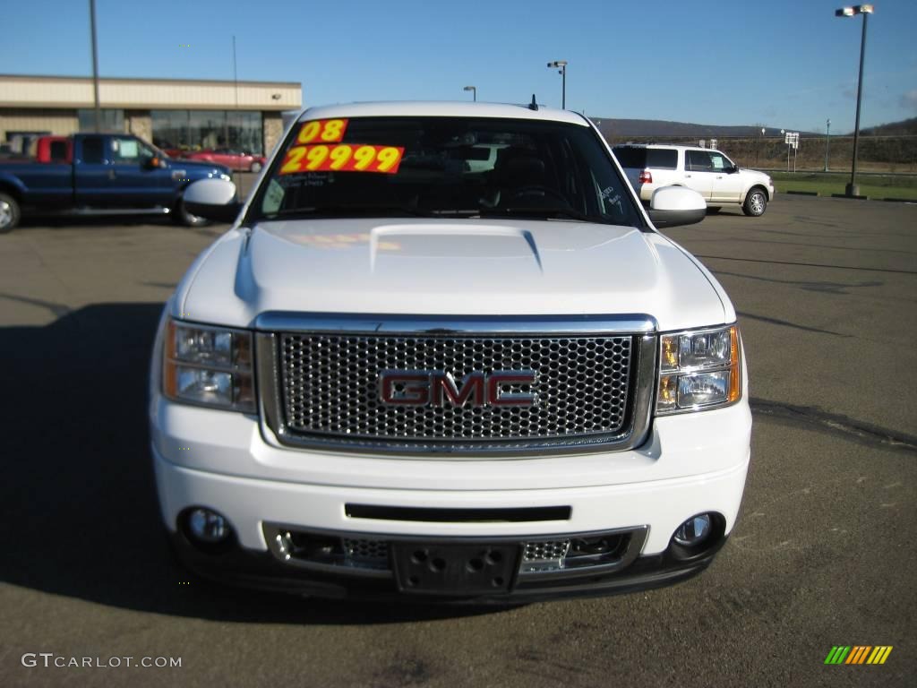 2008 Sierra 1500 Denali Crew Cab AWD - Polar White / Ebony photo #4