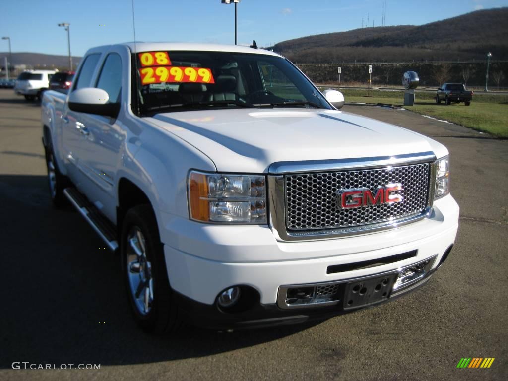 2008 Sierra 1500 Denali Crew Cab AWD - Polar White / Ebony photo #5