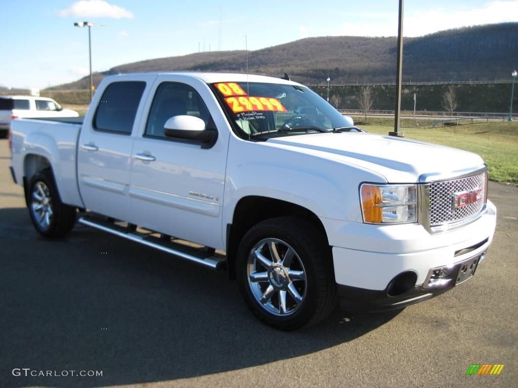 2008 Sierra 1500 Denali Crew Cab AWD - Polar White / Ebony photo #6