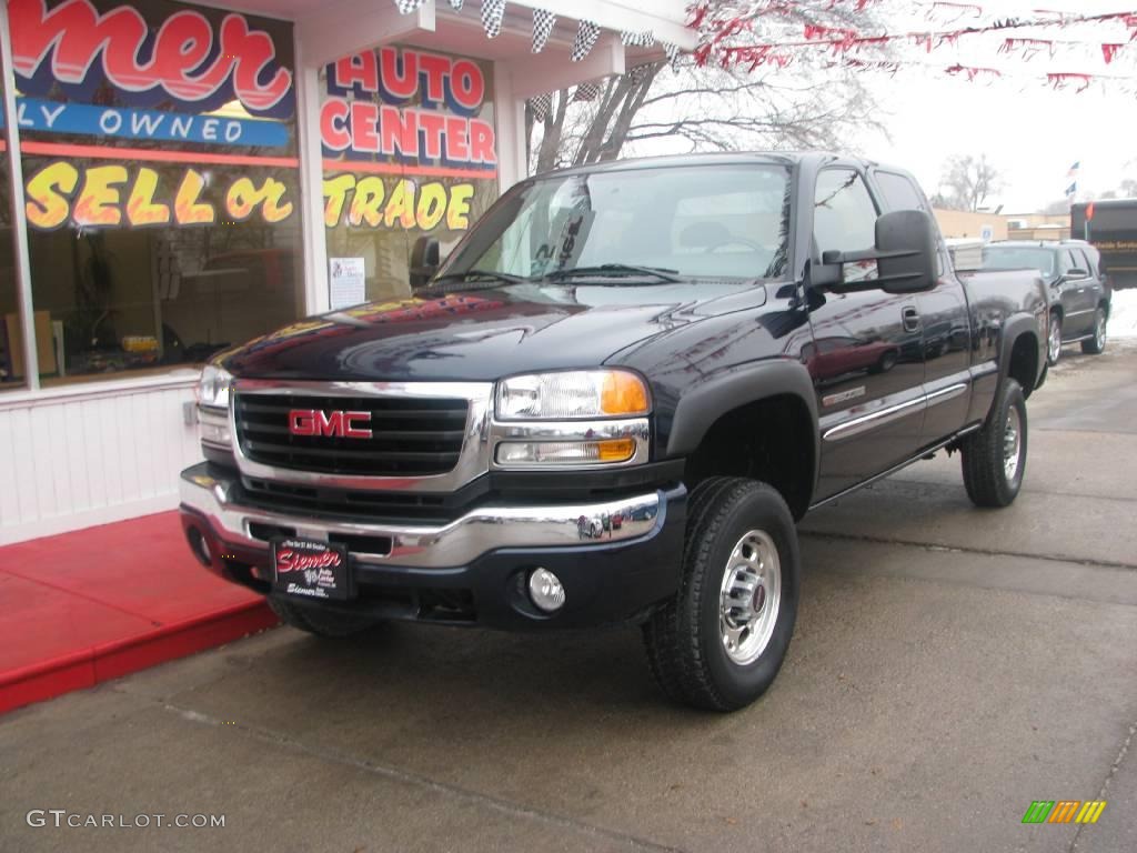 2006 Sierra 2500HD SLE Extended Cab 4x4 - Deep Blue Metallic / Dark Pewter photo #2