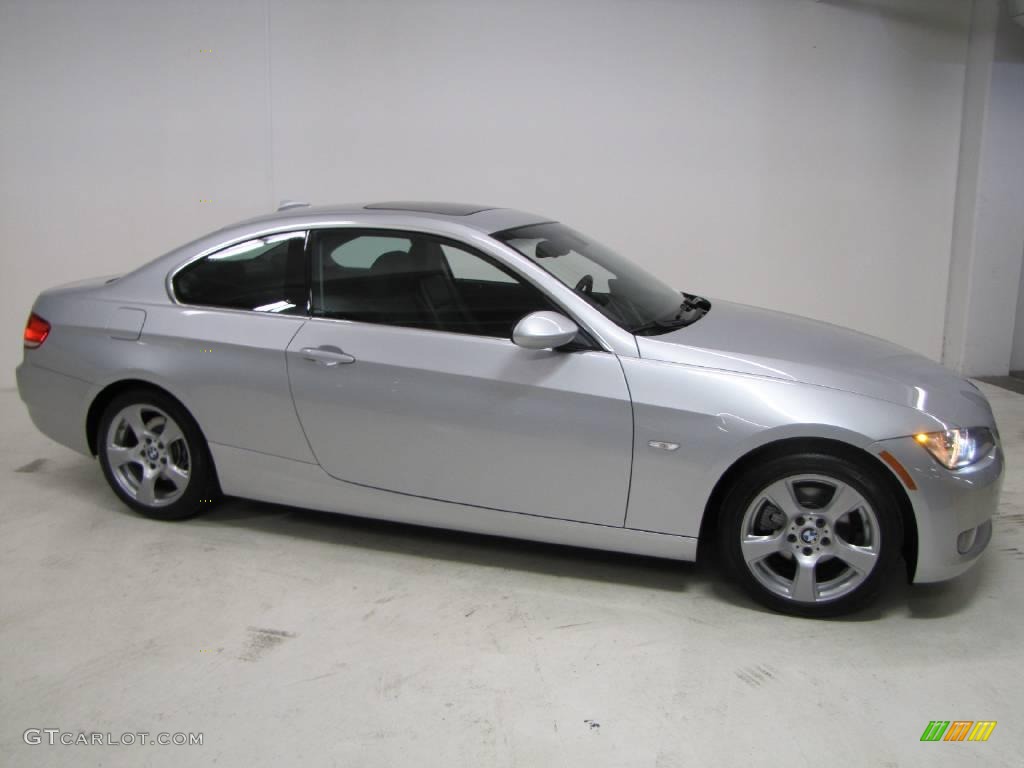 2007 3 Series 328xi Coupe - Titanium Silver Metallic / Black photo #2