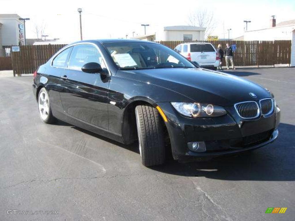 2007 3 Series 328i Coupe - Jet Black / Beige photo #16