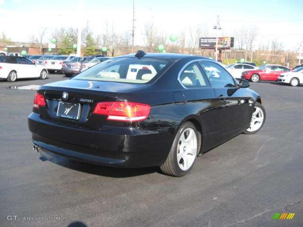 2007 3 Series 328i Coupe - Jet Black / Beige photo #18