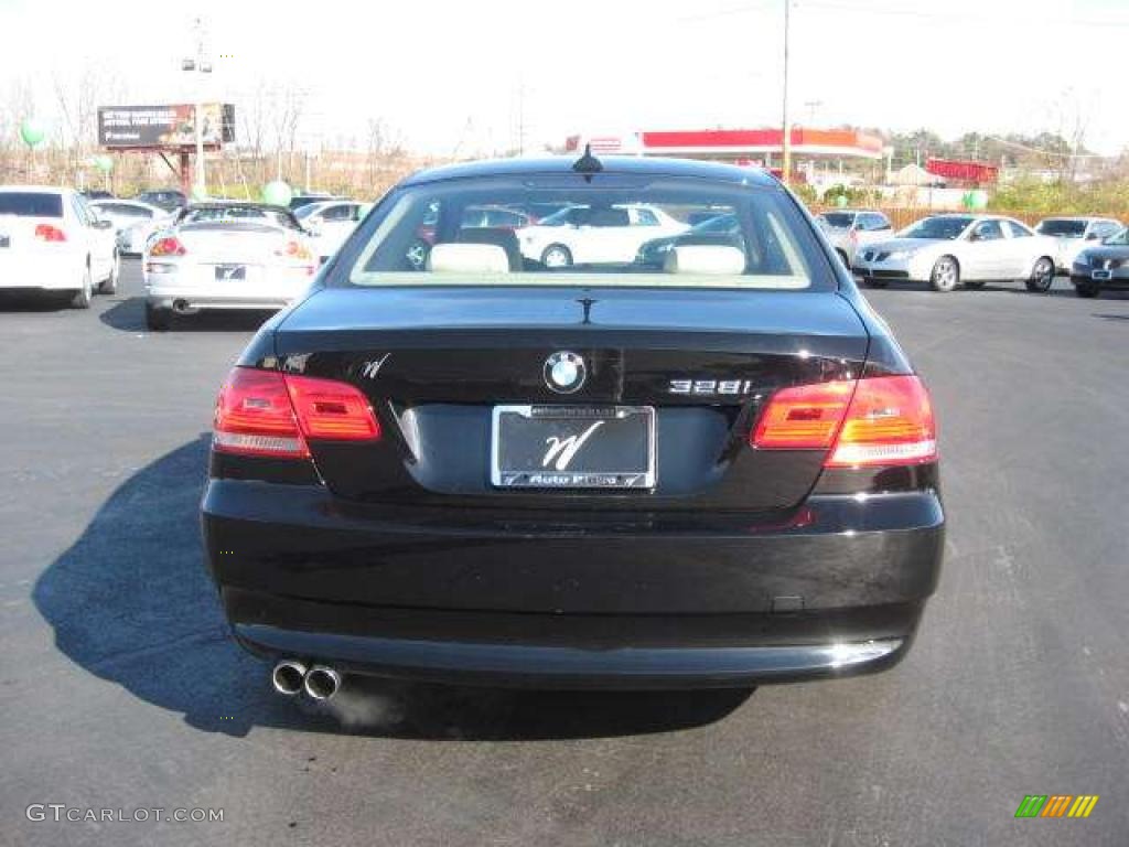 2007 3 Series 328i Coupe - Jet Black / Beige photo #19