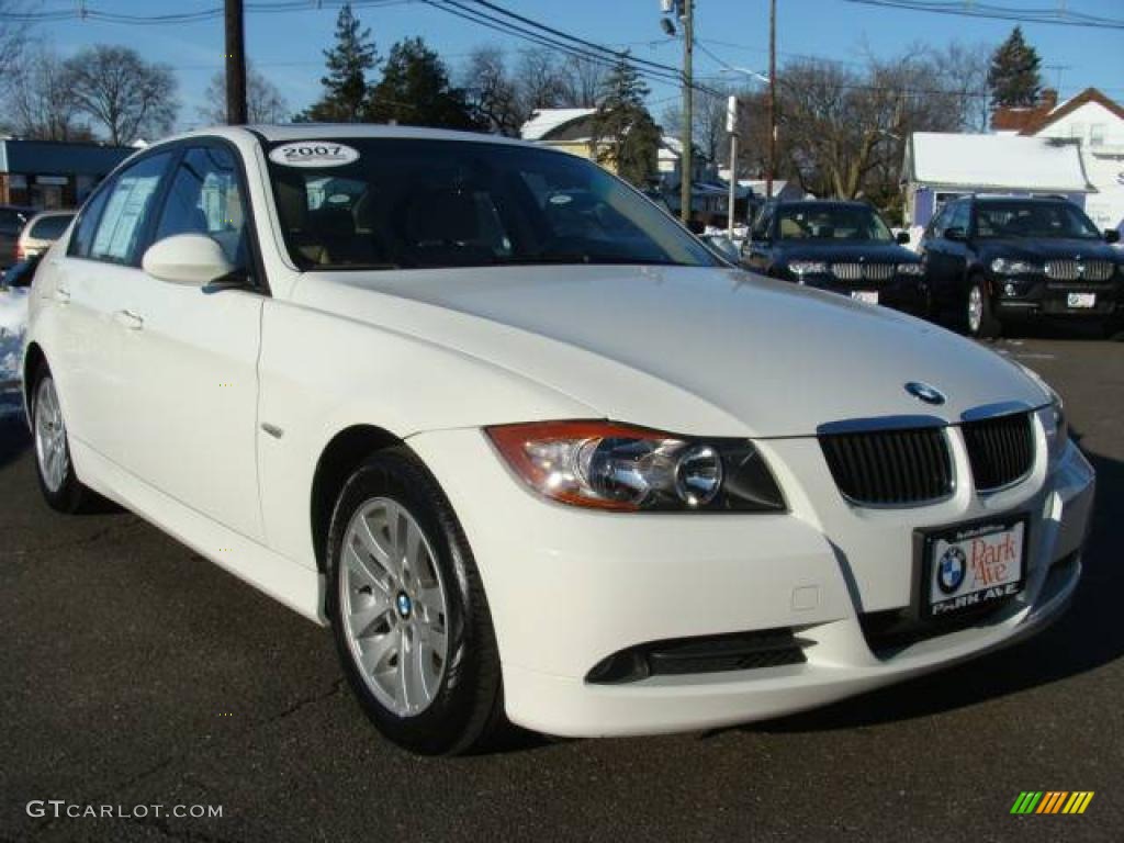 2007 3 Series 328i Sedan - Alpine White / Beige photo #2