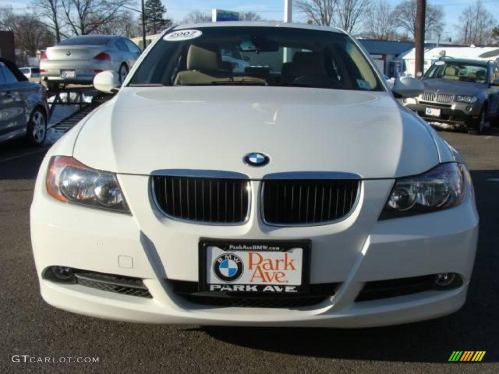 2007 3 Series 328i Sedan - Alpine White / Beige photo #3
