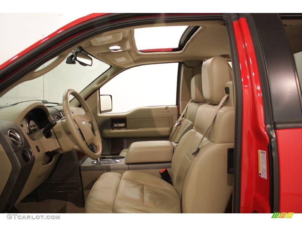 2005 F150 Lariat SuperCab 4x4 - Bright Red / Tan photo #8