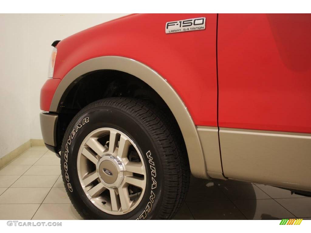 2005 F150 Lariat SuperCab 4x4 - Bright Red / Tan photo #19