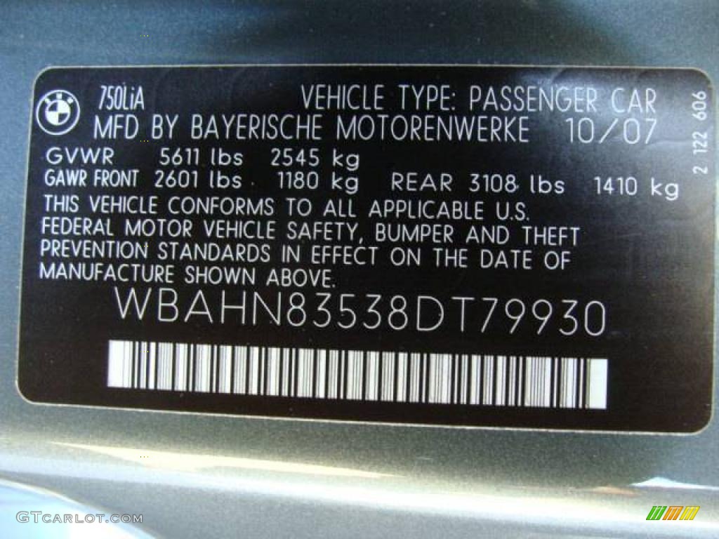 2008 7 Series 750Li Sedan - Titanium Grey Metallic / Black photo #26
