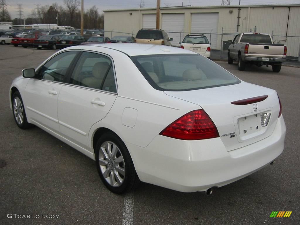 2007 Accord EX-L V6 Sedan - Taffeta White / Ivory photo #3