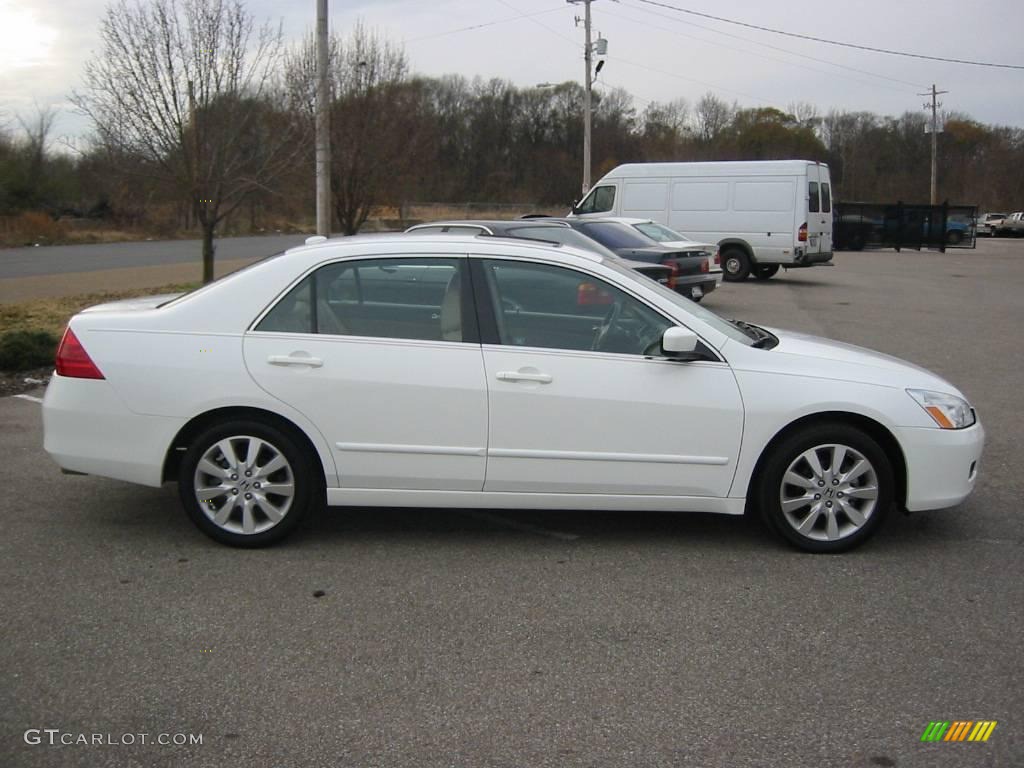 2007 Accord EX-L V6 Sedan - Taffeta White / Ivory photo #6