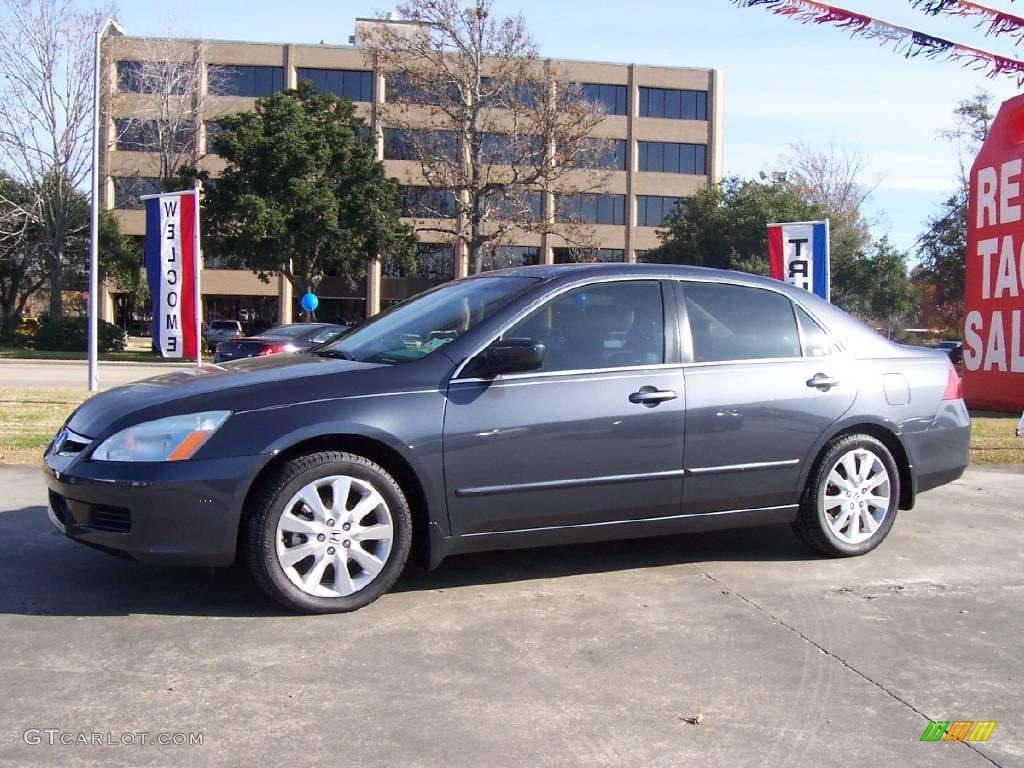 2007 Accord EX-L V6 Sedan - Graphite Pearl / Gray photo #1