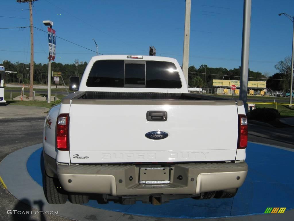 2008 F350 Super Duty King Ranch Crew Cab 4x4 Dually - Oxford White / Chaparral Brown photo #4