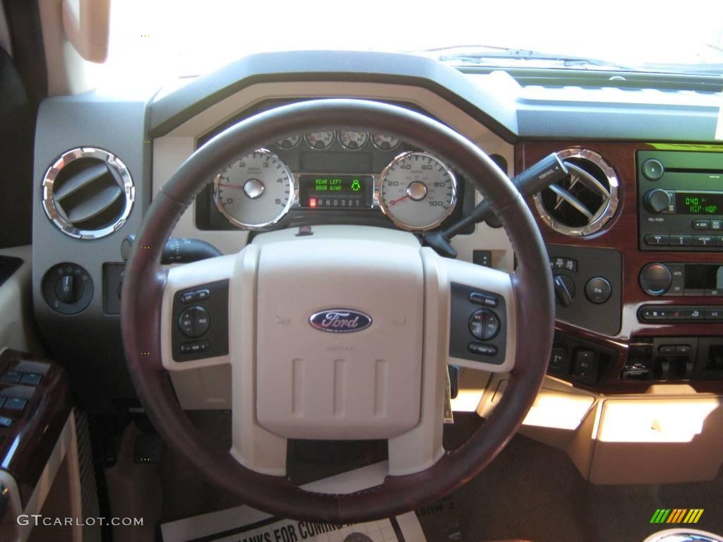 2008 F350 Super Duty King Ranch Crew Cab 4x4 Dually - Oxford White / Chaparral Brown photo #21