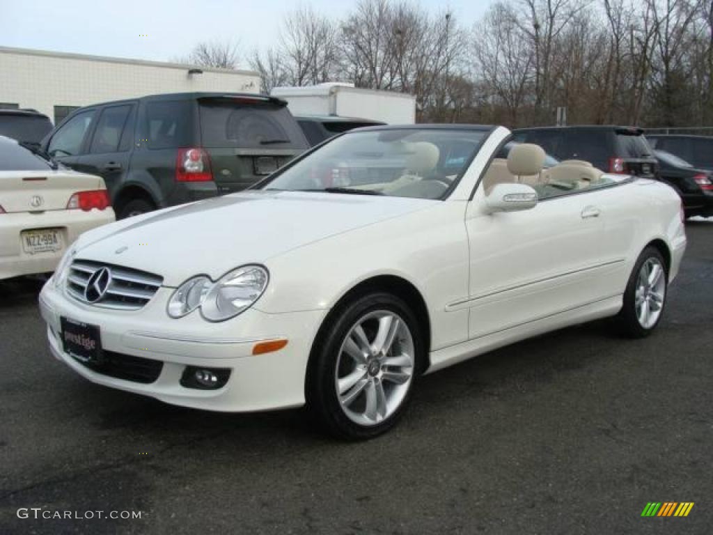 2008 CLK 350 Cabriolet - Arctic White / Stone photo #2