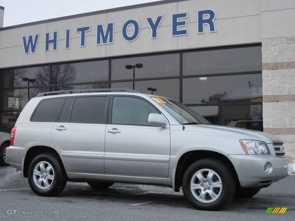 2002 Highlander V6 4WD - Millennium Silver Metallic / Charcoal photo #1