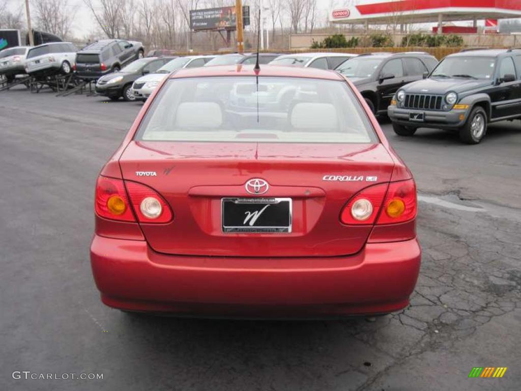 2004 Corolla LE - Impulse Red / Pebble Beige photo #18