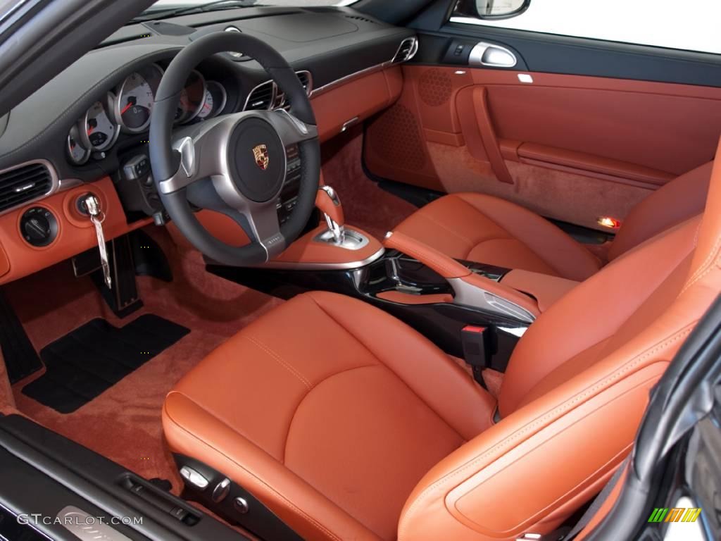 Black/Terracotta Interior 2010 Porsche 911 Carrera 4S Coupe Photo #23926926