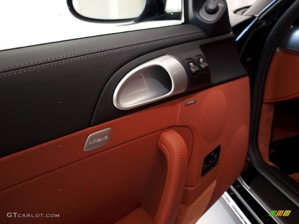 2010 Porsche 911 Carrera 4S Coupe Black/Terracotta Door Panel Photo #23926970