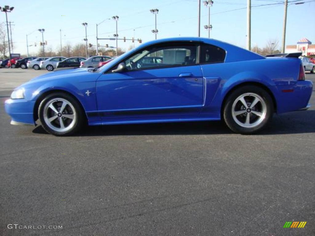 2003 Mustang Mach 1 Coupe - Azure Blue / Dark Charcoal photo #2