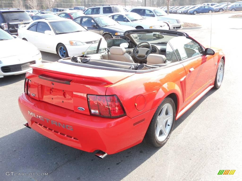 2000 Mustang GT Convertible - Performance Red / Medium Parchment photo #4