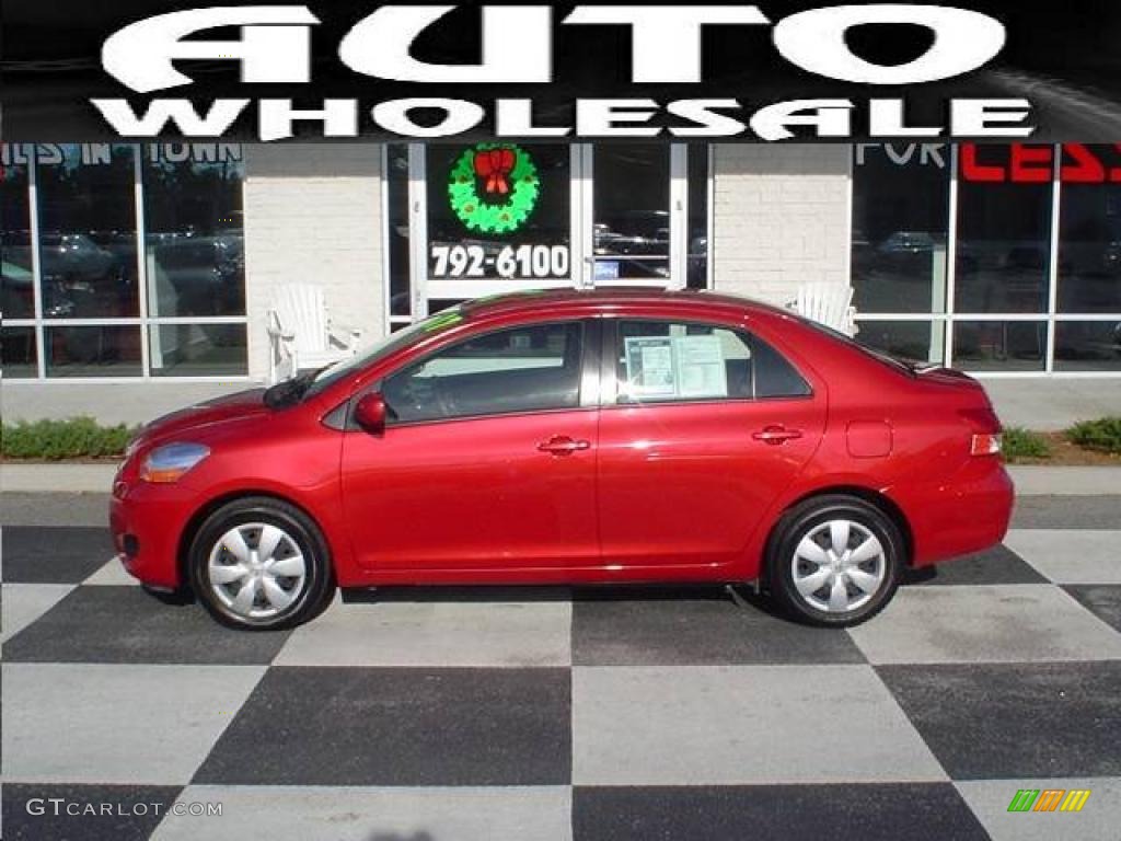 2007 Yaris Sedan - Barcelona Red Metallic / Dark Charcoal photo #1