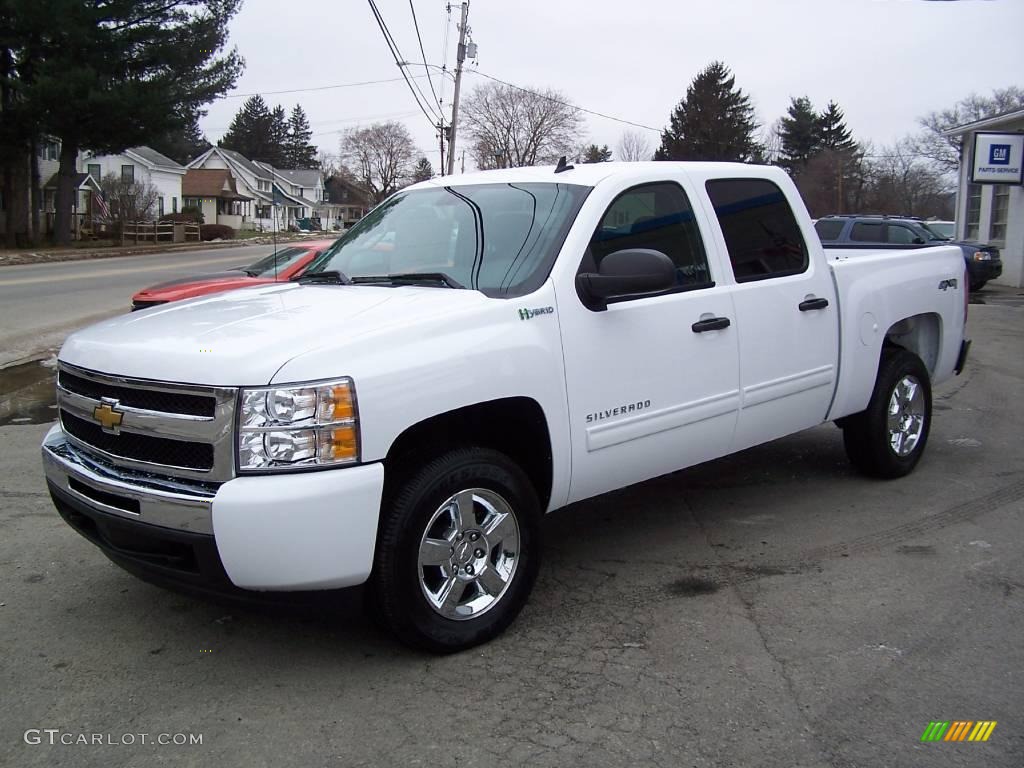 2010 Silverado 1500 Hybrid Crew Cab 4x4 - Summit White / Ebony photo #10