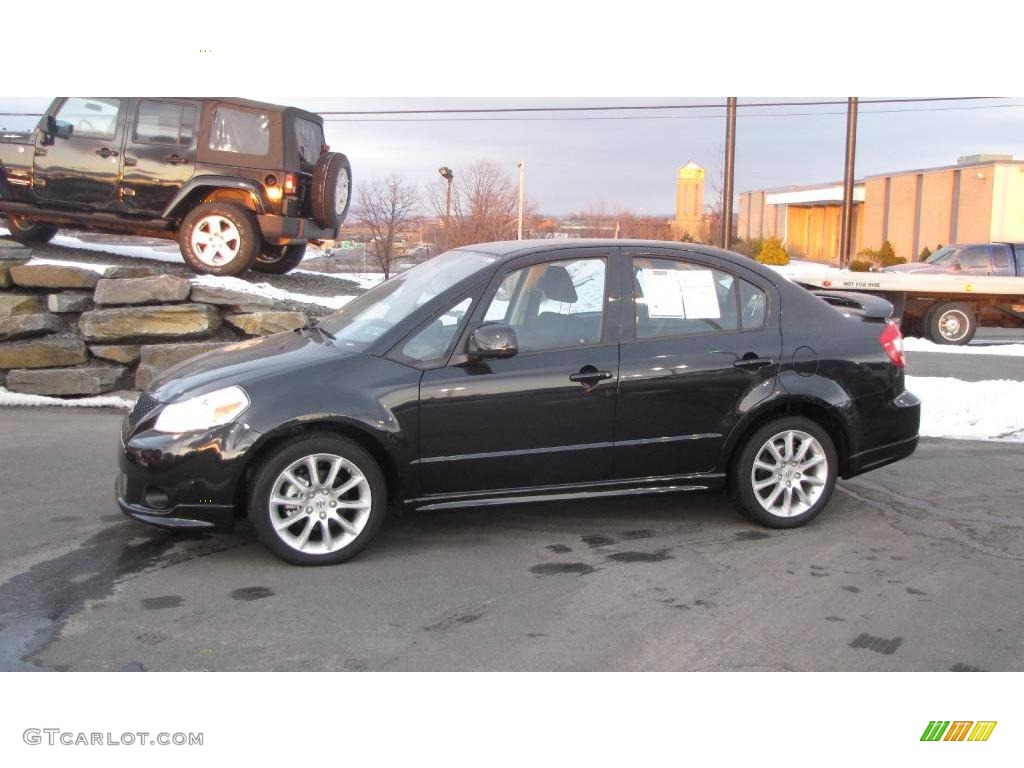 2009 SX4 Touring Sport Sedan - Black Pearl Metallic / Black photo #1