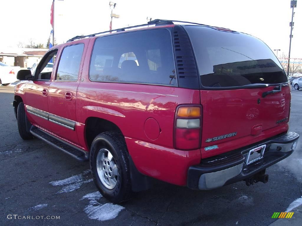 2002 Suburban 1500 LT 4x4 - Victory Red / Medium Gray/Neutral photo #3