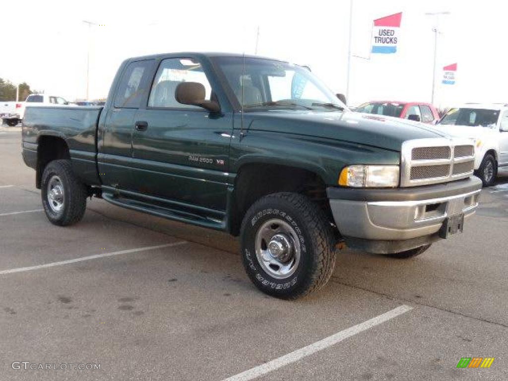 1998 Ram 2500 ST Extended Cab 4x4 - Deep Hunter Green Pearl / Gray photo #7