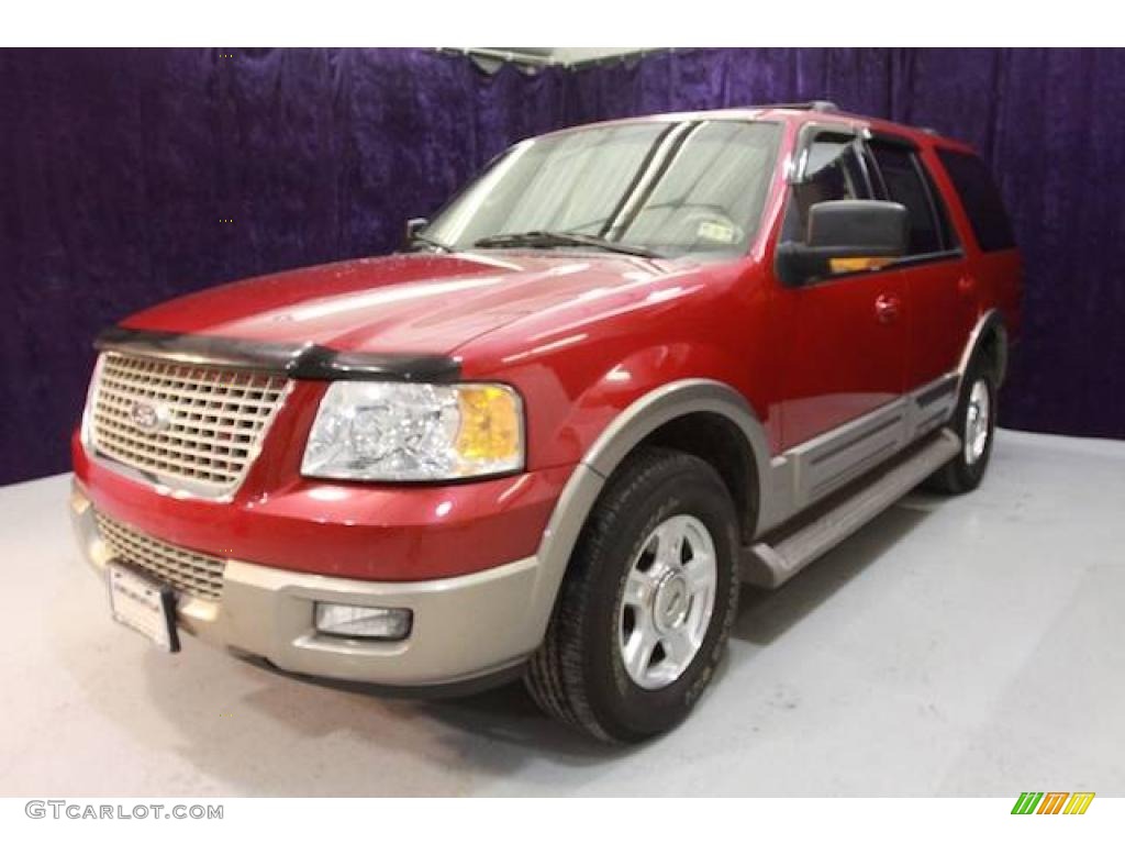 2003 Expedition Eddie Bauer - Laser Red Tinted Metallic / Medium Parchment photo #24
