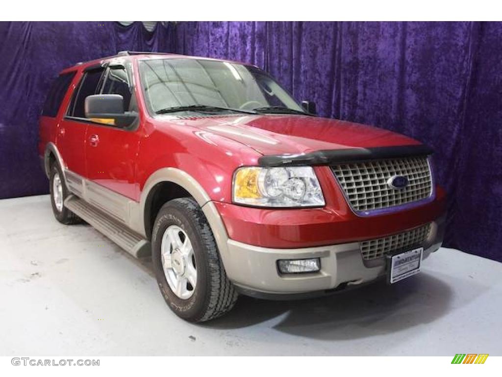 2003 Expedition Eddie Bauer - Laser Red Tinted Metallic / Medium Parchment photo #28