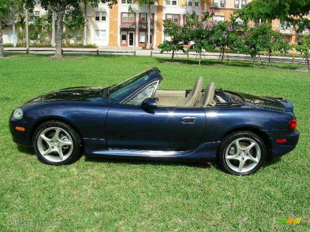 2003 MX-5 Miata LS Roadster - Midnight Blue Mica / Parchment photo #1