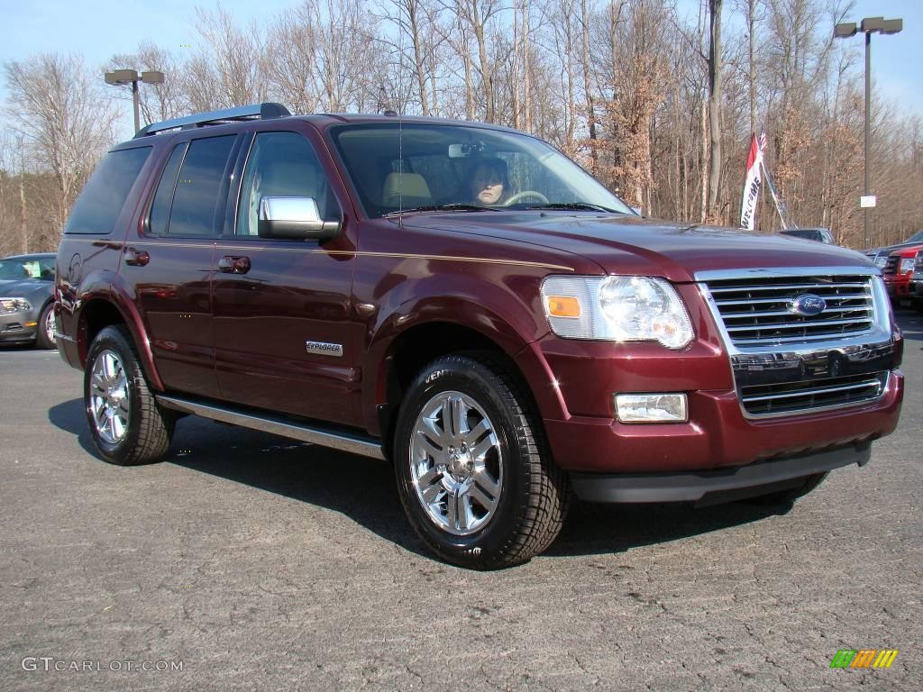 2008 Explorer Limited - Dark Cherry Metallic / Camel photo #1