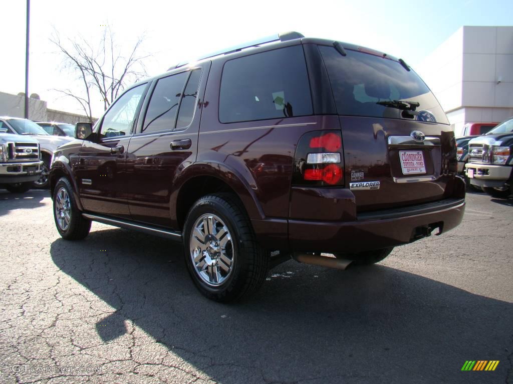 2008 Explorer Limited - Dark Cherry Metallic / Camel photo #30
