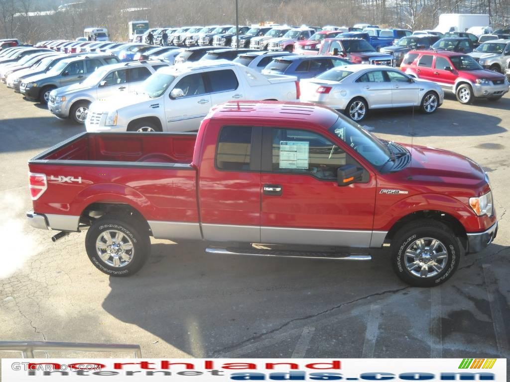 2010 F150 XLT SuperCab 4x4 - Red Candy Metallic / Medium Stone photo #5