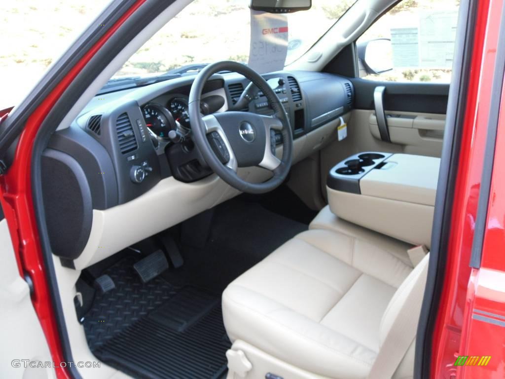 2010 Sierra 1500 SLE Crew Cab 4x4 - Fire Red / Cocoa/Light Cashmere photo #28