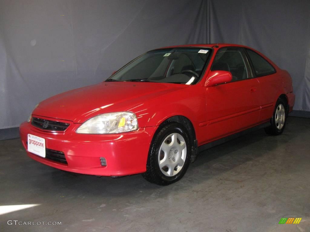 2000 Civic EX Coupe - Milano Red / Dark Gray photo #1