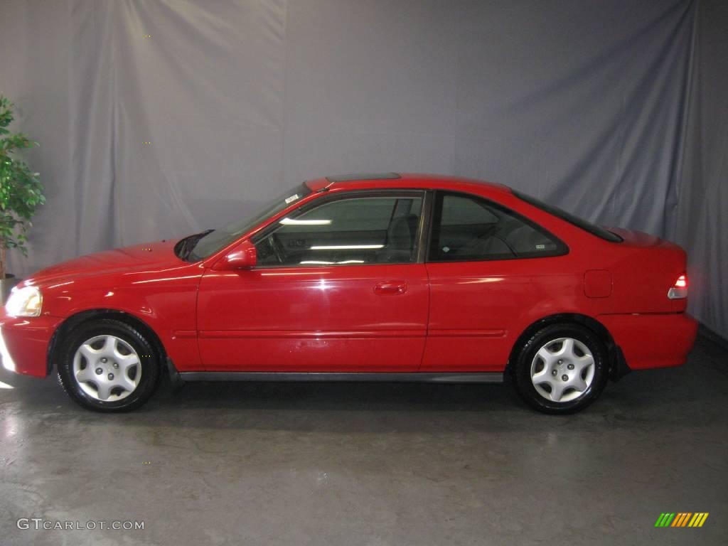 2000 Civic EX Coupe - Milano Red / Dark Gray photo #2