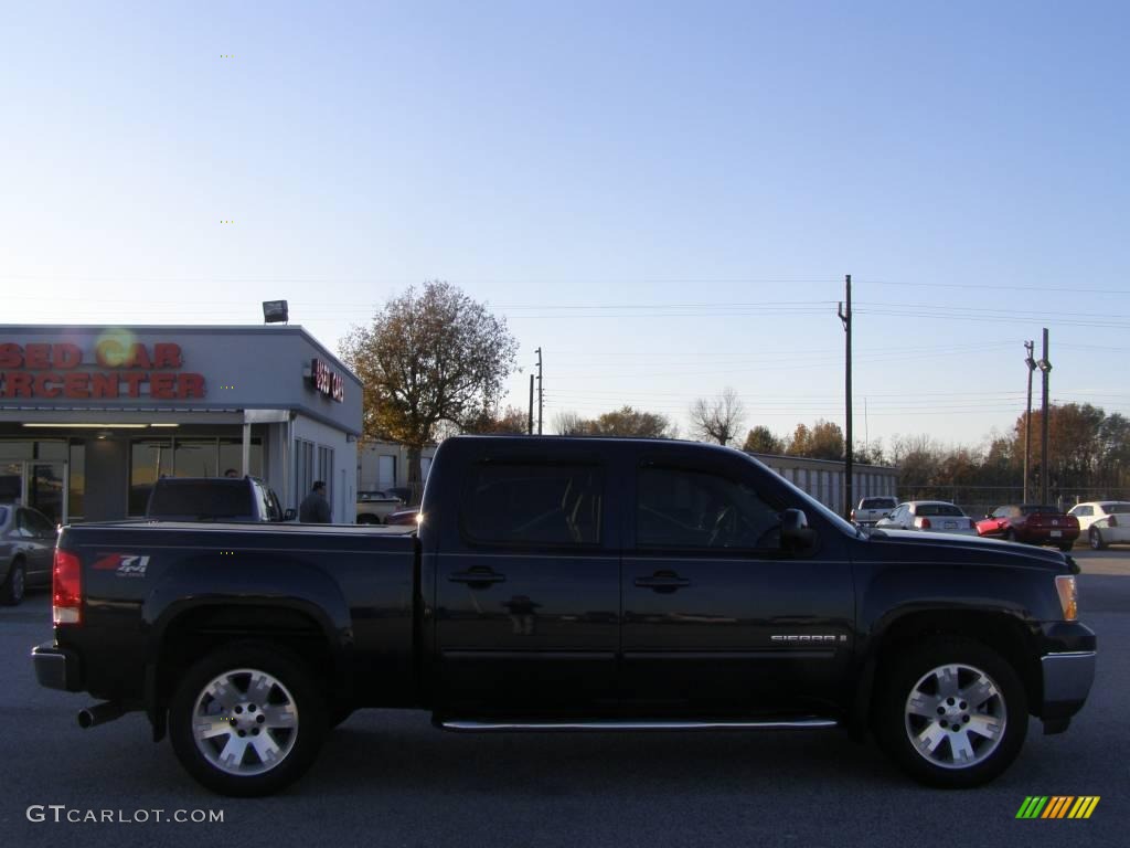 2008 Sierra 1500 SLT Crew Cab 4x4 - Midnight Blue Metallic / Cocoa/Light Cashmere photo #2